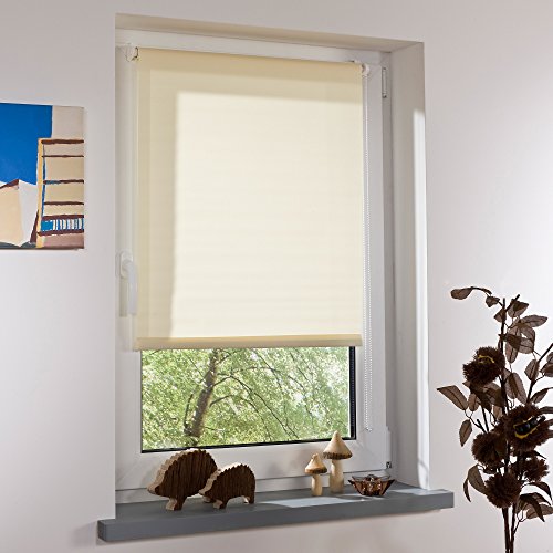 GARDUNA FIX Tageslicht-Rollo # creme 60cm # Smartfix – Klemmfix – ohne bohren – viele Farben & Größen- lichtdurchlässig / Sichtschutz - 3