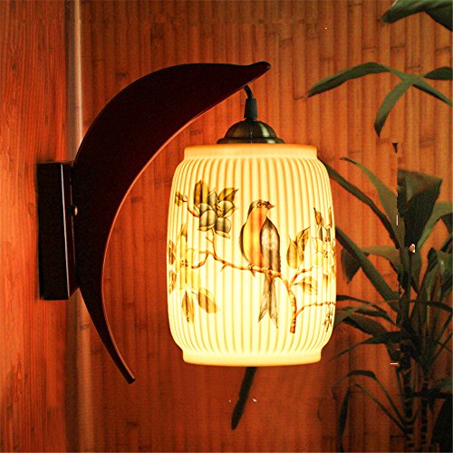 Preisvergleich Produktbild Firsthgus Chinesische Art einfache keramische dünne Reifen Wohnzimmer moderne Wandlampe