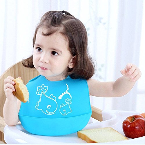 Bavaglino Maniche Lunghe Impermeabile - Con Tasca, Per Bambini 6-24 Mesi, Verde Chiaro - Foto 4