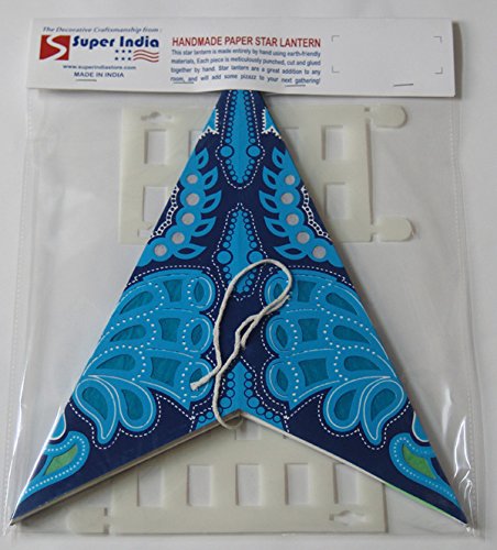 Weihnachtsstern / Papierstern Lampenschirme mit funkelnden dekorativen Designs in Handarbeit CANOPUS – Blau - 5