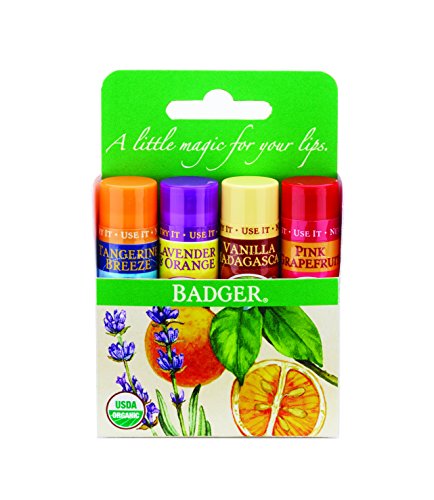 Badger Balm DY417 - Bálsamo labial clásico, Set Paquete verde 1 x 4 x palo