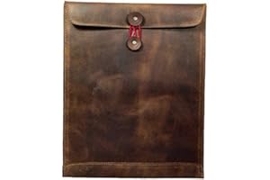 The Tannery Portadocumentos y portadocumentos de cuero de plena flor hechos a mano Carpeta para archivos de documentoS | Organizador Profesional para Oficina y Trabajo (Marrón Oscuro)