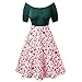 Produktbild Soupliebe Frauen Frohe Weihnachten Schulterfrei Weihnachtsmann Print Vintage Holiday Dress Abendkleider Cocktailkleid Partykleider Blusenkleid