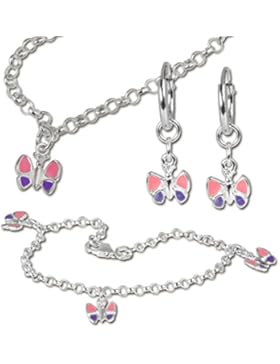 SilberDream Kinder Schmuck Set 925 Silber Schmetterling Kinderschmuck SDS17