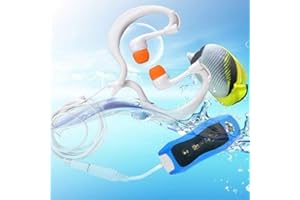 ORETG45 Lecteur de musique MP3 Multifonction avec câble Radio FM Plongée à la maison portable .0 Portable Natation IPX8 Imperméable Rechargeable Sports nautiques (Blanc), bleu
