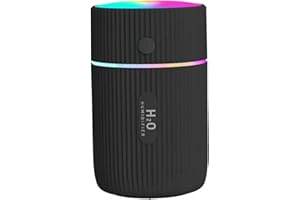 BESTLSY Mini-Ultraschall-Luftbefeuchter, USB-Diffusor für ätherische Öle, Autoreiniger, Aroma-Anionen-Nebelhersteller mit LED-Nachtlicht für Zuhause, Büro, Babyzimmer, Auto (Schwarz)