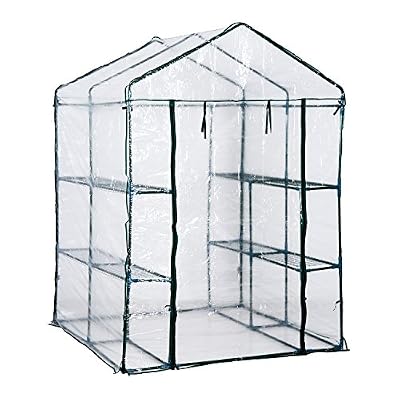 Homcom serre de jardin tunnel impermeable