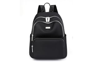 JIANLINST Rucksack Damen Klein Schulrucksack Cityrucksack Leichtgewicht Wasserdicht Reiserucksack Casual Daypack Schwarz