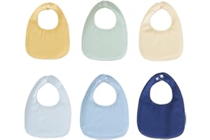 Oaygat 6 Pcs Soft Cotton Baby Teething Bibs Waterproof Drool Bibs Waterproof Cotton Baby Bibs for Girls Boys for Drooling Eating with Snaps Drooling Newborn Bib for Unisex Toddlers 0-36 Months