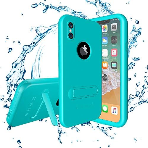 iPhone X Waterproof Case , HyFone 360 Full body IP68 Certified Waterproof Snowproof Dustproof Shockproof Wireless Charging Support Underwater Stand Cases with Touch Screen Protector for iPhone X / iPhone 10 5.8" - [ Blue ]