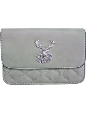 Trachtenland - Trachtentasche Gesteppt mit Edelweiß oder Hirsch Applikation - Schöne Handtasche zum Dirndl