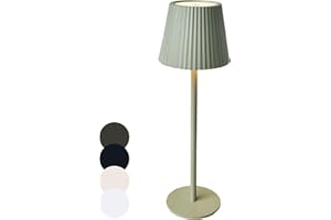 Coen Bakker LED Tischlampe dimmbar mit Touch IP44 Lampe USB 3 Lichtfarben für Innen & Außen 36,5x11 cm Tischleuchte, Farbe:Grün