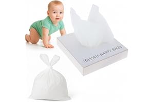 ATKIN BROTHERS Baby Nappy Sacks Leak Proof Nappy Bag Tie Handle Disposable Scented Compostable Diaper Nappies Wipes Diapers Bag Nappy Bin Sanitary White Disposal Sacks Eco Friendly Lightweight 40 Pcs(1 Pack)