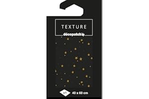 Décopatch TD778C - Un paquet de 1 feuille de papier Texture 40x60 cm, Etoiles avec dorures