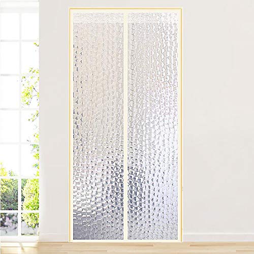 Transparente Térmico Magnético Aislado Puerta Cortina, Puerta De Pantalla Magnética Con Imanes Cortina De Puerta Más Auto Térmico Y Aislante Para La Sala De Aire Acondicionado-a 95x210cm(37x83inch)