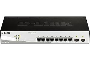 D-Link DGS-1210-10 10-portowy Gigabit Smart Switch (8 x 10/100/1000 Mbit/s porty Base-T, 2 x 100/1000 Mbit/s porty SFP), czarny/szary