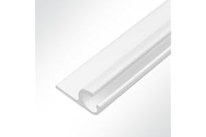 LYSEL® Piping Rail 15 x 30 mm Powder-Coated 1 m 45° White Diameter 10 mm for Piping 6-9 mm