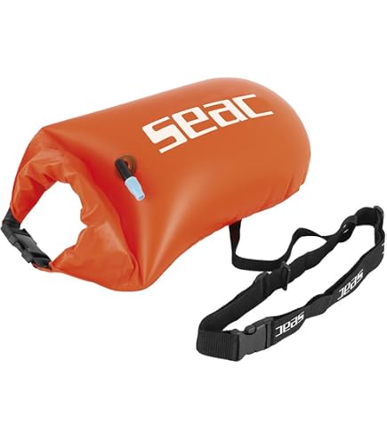 SEAC Safe Dry Swim Buoy – Bright Safety Float For Open Water Swimming, Watertight Dry Bag For Keys & Phone