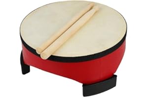 A-Star - Tambor de suelo rojo de 8" con dos baquetas de madera