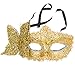 Price comparison product image La Vogue Flower Brim Venetian Fancy Dress Mask Princess Butterfly Masquerade Mask (Gold)