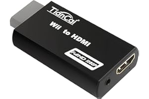 Tihokile Adaptateur wii hdmi, HD 1080p avec Sortie Audio 3,5 mm et Hdmi, Prend en Charge Tous Les Modes D'Affichage Wii pour Wii Monitor Projector TV (Blanc)
