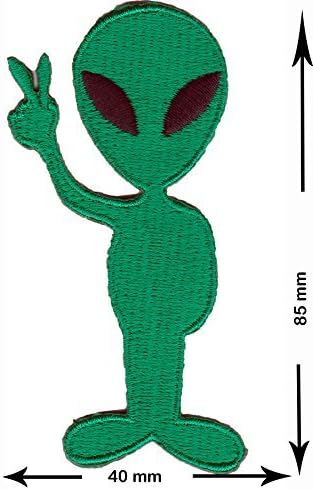 Green Alien Peace green Mix Patch Brands Vest Logo Jacket T- shirt Patch Sew Iron on Embroidered Badge Sign Costum Gift