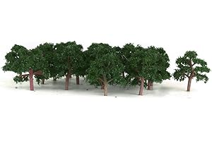 misppro 25 arbres vert foncé modèle train rue wargame diorama paysage 1:300 Z 4 cm