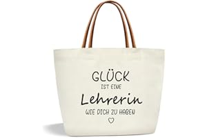 TOOZEN Canvas Tragetasche Lehrerin, Geschenke für Lehrer, Abschiedsgeschenk Lehrer, Schulabschluss Geschenkidee, Geschenkidee Abschied Lieblingslehrerin, Erzieherin Geschenk Abschiedsgeschenk Lehrerin
