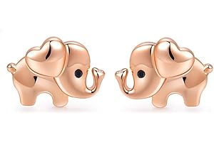 TANGPOET Pendientes de plata de ley 925 con diseño de elefantes para niñas, para niños