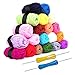 Produktbild Knitting Wool (20Pcs) Knitting Yarn - 2x Crochet Hooks - Acrylic Yarn Knitting Wool Set - Assorted Colors of 20 X 25g Bundles - 75m Crochet Wool Perfect for Any Crochet and Knitting