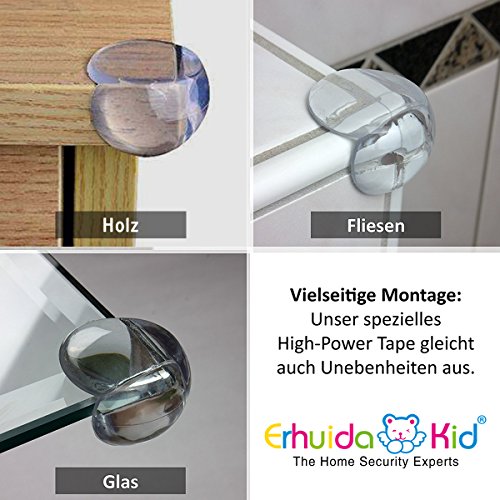 Schutz baby,Eckenschutz und Kantenschutz Hochtransparent aus Kunststoff für Tisch- und Möbel-Ecken – Stoßschutz für Baby’s und Kinder (12 Stück) - 8