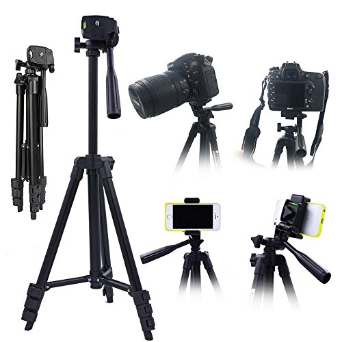 Handy-Stativ aus Aluminium, 106,7Â cm, fÃ¼r iPhone/Smartphone, Telefon- und Tischhalterung, Bluetooth-Fernbedienung und AuslÃ¶ser (schwarz)