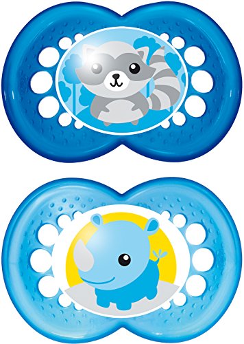 MAM Original Soothers with Sterilisable Travel Case (12 Months Plus, Blue)