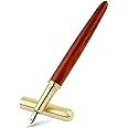 Cobee Wooden Fountain Pens, Handcrafted Wood Fountain Pen Vintage Luxury Pen 0.7mm Fine Point Pen Business Pen Smooth Writing for Journaling Calligraphy Gift Supplies(A)