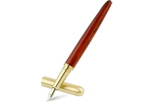 Cobee Stylo plume en bois fait à la main - Luxe vintage 0,7 mm pointe fine - Accessoire cadeau d'affaires écriture lisse pour le journal, calligraphie