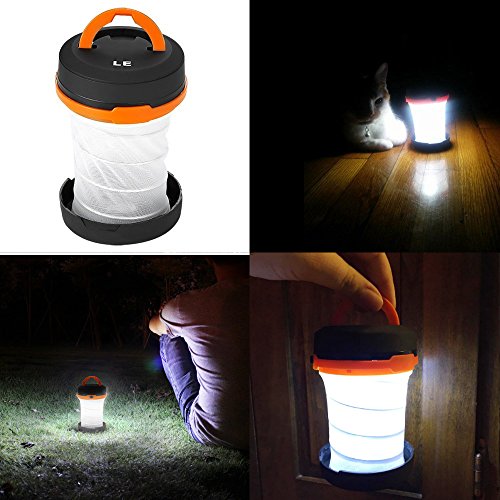 LE Laterne Zusammenklappbare led Taschenlampe mini LED Notfallleuchte 3 Helligkeiten Aussenleuchte für Camping Outdoor Wandern Angeln Abenteuer Campinglampe Ausfälle (1 er) - 5