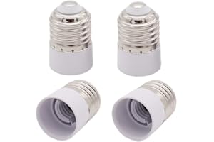 SHUOHUI E27 to E14 Socket Adapter, Screw to Small Screw Converter, ES to SES Adopter, Max Wattage 200W, 0~250V, 4-Pack
