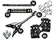 Produktbild Set Punk Biker und Rocker mit Schmuck Nietenarmband Lederarmband Piercing Handschuhe Überziehtattoo Tattoo für Herren Damen an Fasching Karneval Kostüm Accessoires (Rockerset 2)