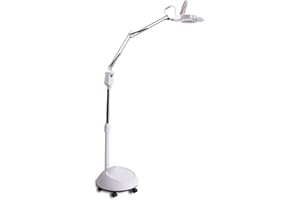 GOVITA LENTE 8 DIOTTRIE LAMPADA D'INGRANDIMENTO CON STATIVO, LUCE FREDDA BIANCA PER ESTETISTA, ESTETICA, LABORATORIO E LAVORI DI PRECISIONE_ELEGANZA DEL BLACK