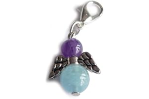 Ulrike Schmitt Edelsteinkreationen Aquamarin Amethyst Schutzengel Edelstein Charm Anhänger