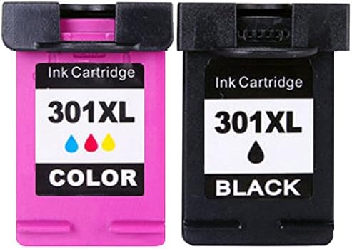 Jalee 2 Pack Remanufactured For HP 301 XL 301XL Ink Cartridges Compatible For CH561EE CH562EE CH563EE CH564EE HP Deskjet 1000 1010 1050 1055 1510 1512 1514 2000 2050 2054a 2510 2514 2540 2542 2544 2549 3000 3050 3050se 3052 A 3054a 3055 3059a , HP Envy 4500 4502 4504 4505 4507 5530 5532 5534 5539 e All-in-One, HP Officejet 2620 2622 2624 4630 4632 4634 4636 (1 Black + 1 Colour)