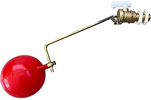 PlumbEZ Adjustable 1/2" Inch Part 2 Ball-Cock Float Valve with Ball/Float for Toilet Cistern & Water Tank, Ball Valve Ballcock for Cisterns & Water Troughs. Part 2 Ball Valve with Float