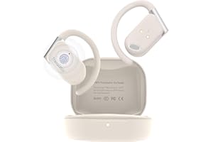 ANFIER M9 AI Language Translator Earbuds Open-Ear Headphones Support 144 Languages & Accents Translation Earbuds Real Time Translator Device, Snug Fit, Ergonomic Ear Hooks Beige (With Offline Package)