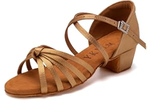 YKXLM Zapatos de Baile Latino para Niña y Mujer Salsa Tango Bachata Zapatos de Baile de Salon,Modello-IT-TL