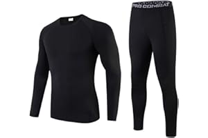 Adixun Kids Thermal Base Layers Sets Boys Compression Football Skin Rugby Athletic Underwear Kits Youth Sport Baselayers for Children 6-13 Years