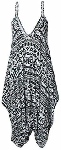 NEW GIRL Women Ladies Plain Sleeveless Cami Baggy Jumpsuit Strapy Deep V Neck Romper Asymmetric Harem Lagenlook Polka Dot Aztec Top Dress Plus Size XL XXL XXXL 8 10 12 14 16 18 20 22 24 26 28 30