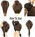FESHFEN Long Cute Fishtail Braided Ponytail Clip in/on Braided Rope Hair Chignon Drawstring Braid Fishtail Plait Ponytail Hair Extensions Hairpiece 50cm 19 Inch 130g F1/Burg Black & Burg Forested
