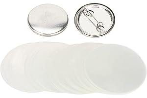 ‎TBEST Buttonrohlinge 32mm, 100 Stück Blanko Round Safety Badge Emblem Medal Teile für Kunsthandwerk und Geschenke