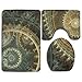 Produktbild HOJJP Bath Rug,Steampunk Fashion Bathroom Rug Mats Set 3 Piece Anti-Skid Pads Bath Mat + Contour + Toilet Lid Cover 3pc Bath Rug Set