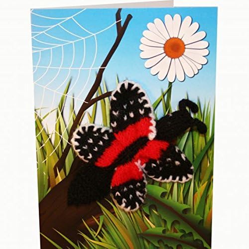 Butterfly Hand Knitted Finger Puppet greetings Card